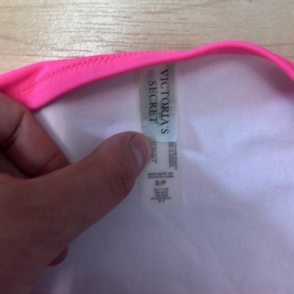 SM Victoria’s Secret sequin neon pink string bikini triangle halter two piece, - Picture 4 of 12